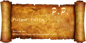 Pulger Polla névjegykártya